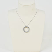 Natural White Diamond Stone Necklace 2.46ct F VS —18K Gold